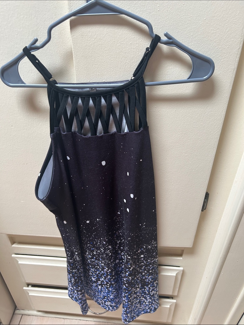 Black Strappy Speckled Gradient Tank Dress